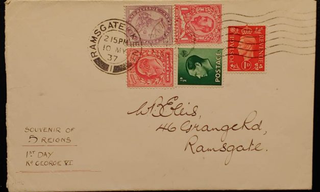 G.B. 10 May 1937 Five Reigns George VI Coronation FDC (5)