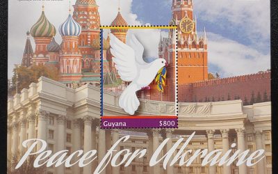 Guyana VFNH 2022 $800 Peace for Ukraine S/S*