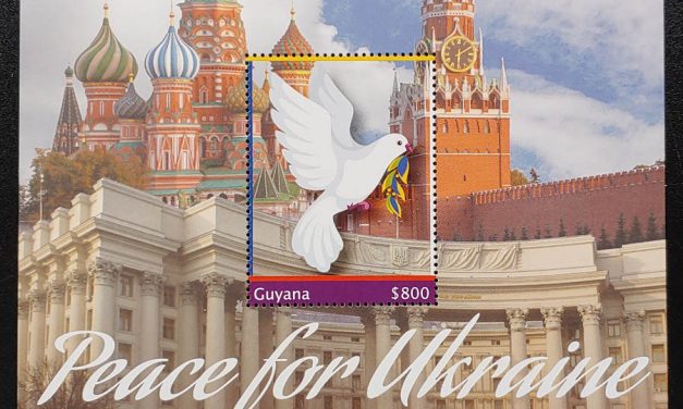 Guyana VFNH 2022 $800 Peace for Ukraine S/S*
