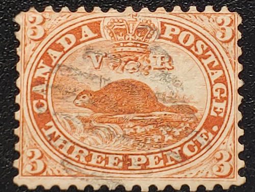 Canada #12 Fine Used 1859 Perforated 3d Beaver