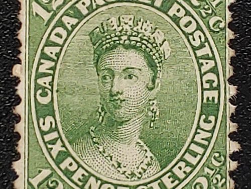 Canada #18 Unused 1859 12.5c, some sht/soaked perfs