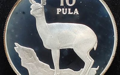 Botswana Proof 1978 Klipspringer Silver 10 Pula 1.0409oz ASW