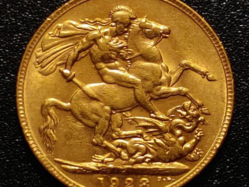 Australia Unc 1928P George V Gold Sovereign .2355oz AGW