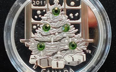 Canada Proof 2011 Christmas Tree pure Silver crystal $20 1.01oz