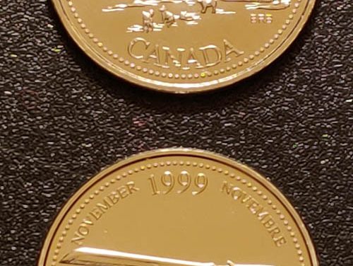 November 1999 BU no denomination 25c w/ normal to compare