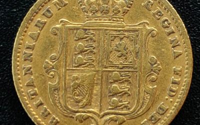 G.B./Colonial Canada VF+ 1859 Gold Half Sovereign .1177oz AGW