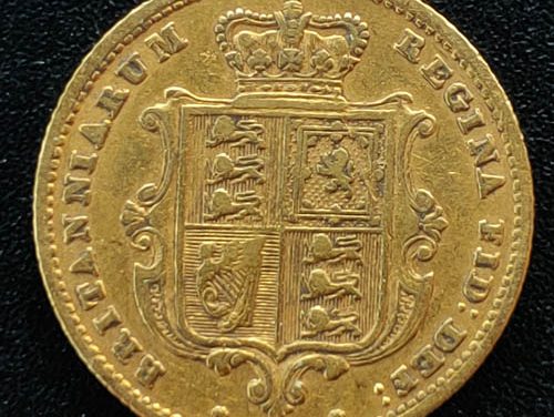 G.B./Colonial Canada VF+ 1859 Gold Half Sovereign .1177oz AGW