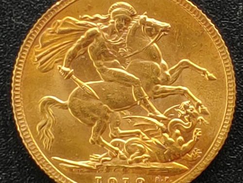 Great Britain BU 1913 George V Gold Sovereign .234oz AGW