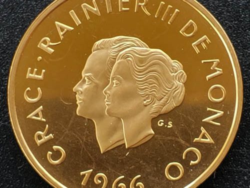 Monaco Proof 1966 200 Franc Grace/Rainier 32gm Gold, 1000 minted