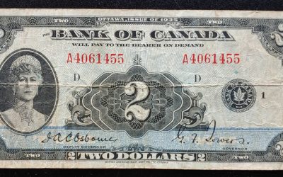 Canada #BC-3 VG+ 1935 Queen Mary $2 printed out of register
