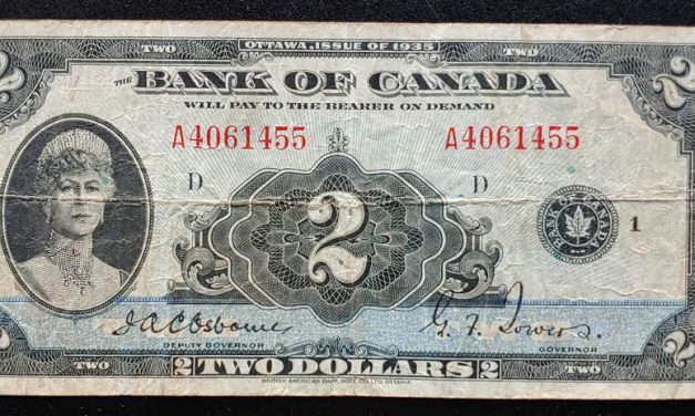 Canada #BC-3 VG+ 1935 Queen Mary $2 printed out of register