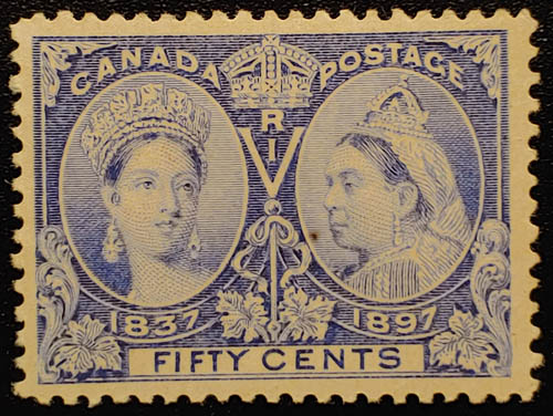 Canada #60 F/VF Mint 1897 50c Jubilee
