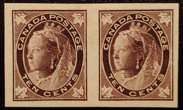 Canada #73a VF Mint 1897 10c Imperforate Pair