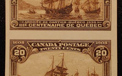 Canada #103ii VF Unused 1908 20c Imperforate Pair, 50 made