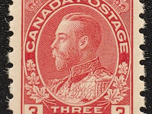 Canada #130 VFNH 1924 3c Die 1 Wet Printing Admiral Coil