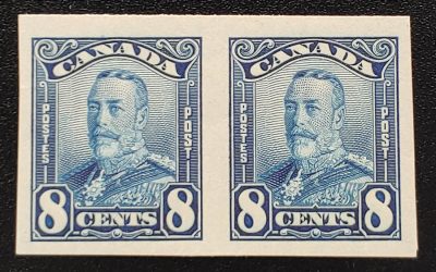 Canada #154a VFNH 1928 8c Imperforate Pair, 250 pairs issued
