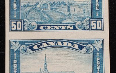 Canada #176a VFNH 1930 50c Imperforate Pair, 75 issued, $2500