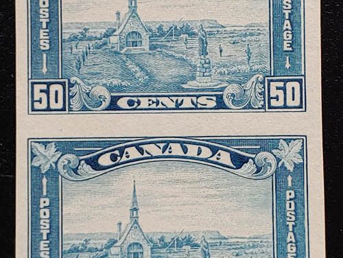 Canada #176a VFNH 1930 50c Imperforate Pair, 75 issued, $2500