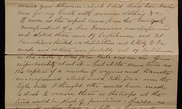 New Westminster, B.C. 27 May 1885 Marcus Smith letter to wife