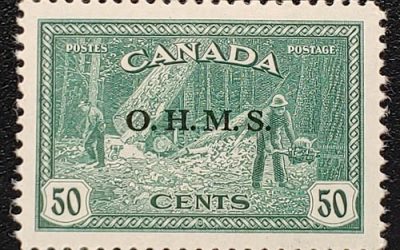 Canada #O9 VF Mint 1949/50 O.H.M.S. 50c Lumbering