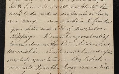 Kamloops, B.C. 2 Jul 1885 Marcus Smith letter to his wife, cf Riel
