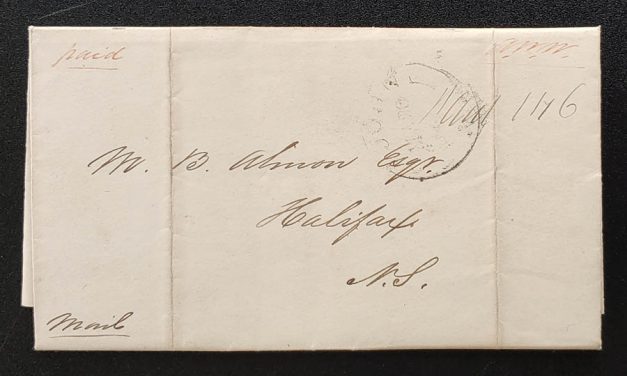 New Brunswick 20 Mar 1841 1/6d prestamp Interprovincial FLS