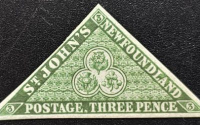 Newfoundland #11A VFNH 1860 3d Green Triangle