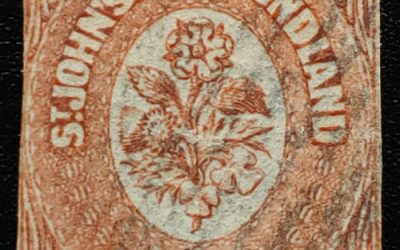 Newfoundland #13 about Fine Used 1860 6d Orange