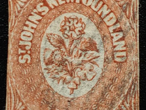 Newfoundland #13 about Fine Used 1860 6d Orange