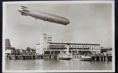 Germany 23 Jul 1935 6pf Graf Zeppelin red cachet Postcard