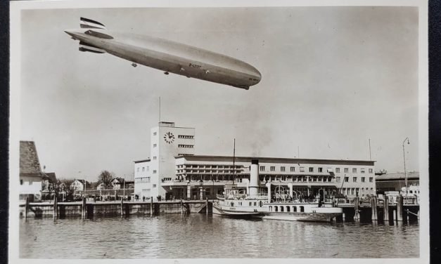 Germany 23 Jul 1935 6pf Graf Zeppelin red cachet Postcard