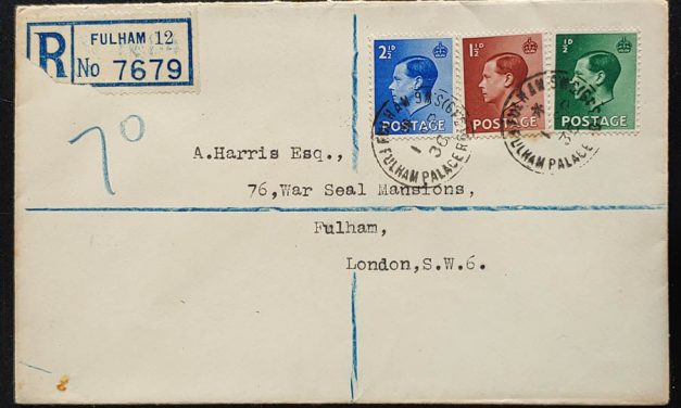 G.B. 1 Sep 1936 Fulham Registered Edward VIII FDC (3)