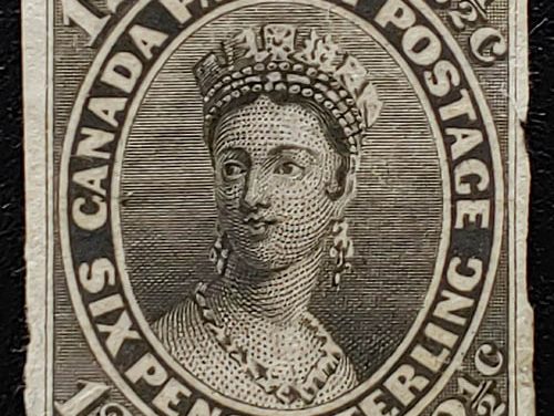 Canada #18TCix VF 1859 12.5c Black Proof