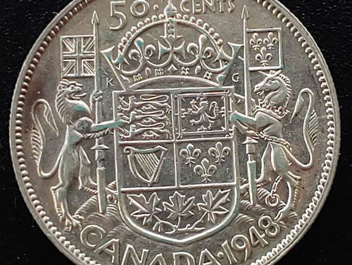 Canada XF 1948 George VI Silver 50 Cents