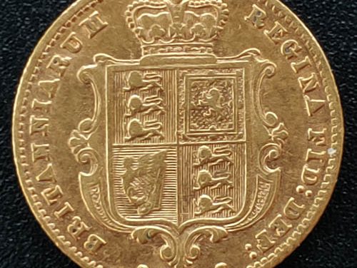G.B./Colonial Canada VF 1861 Victoria Gold Half Sovereign