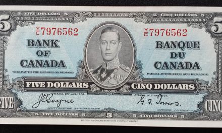 Canada #BC-23c Unc 1937 prefix Y/C George VI $5