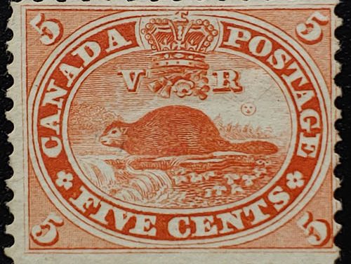 Canada #15 VG/F Unused 1859 5c Beaver