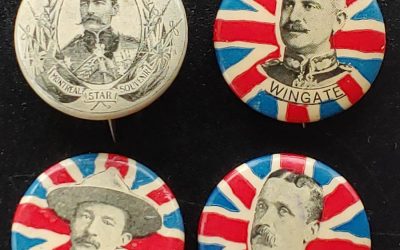 Boer War Patriotic Pinback Badge quartet