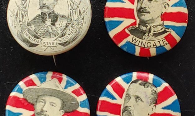 Boer War Patriotic Pinback Badge quartet