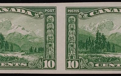 Canada #155a VFNH 1928 10c Mt. Hurd Imperforate Pair