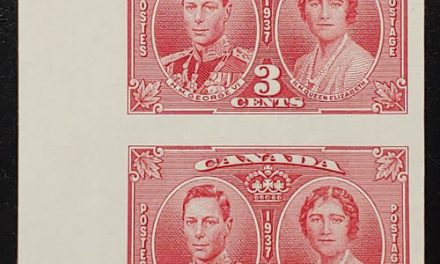 Canada #237a VFNH 1937 3c Imperforate Pair, 75 issued