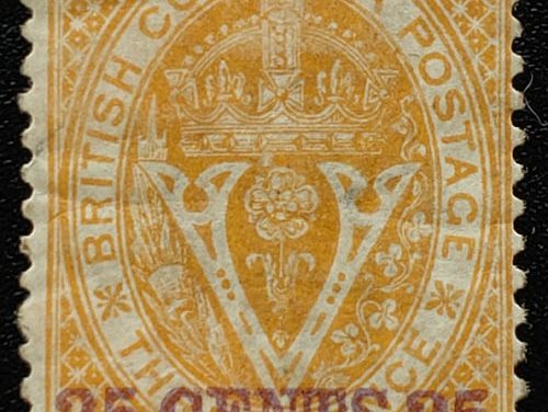 British Columbia #11 VG/F Mint HHR 1867/71 25c on 3d