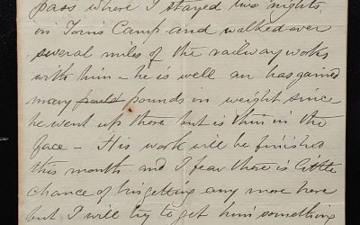 Kamloops, BC 1 Sep 1885 Marcus Smith letter to his wife