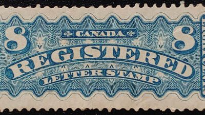Canada #F3 VF Unused 1876 8c Registration