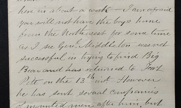 Kamloops. B.C. 20 Jun 1885 Marcus Smith Letter to his wife cf Riel