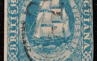 British Guiana #11 Fine Used 1853/9 4c, Stolow b/s