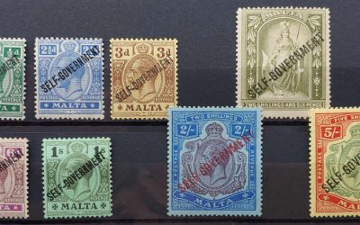 Malta #77-84 F/VF Mint 1922 George V Set (8)