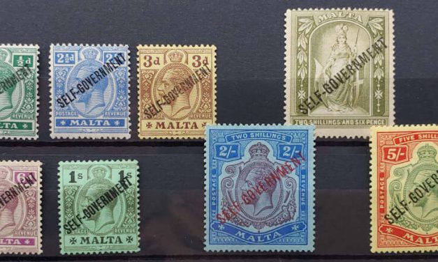 Malta #77-84 F/VF Mint 1922 George V Set (8)
