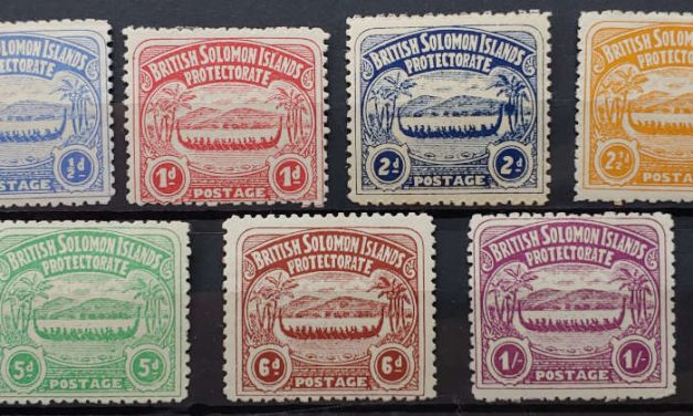 Solomon Islands #1-7 Fine+ Mint 1907 War Canoe Set (7)