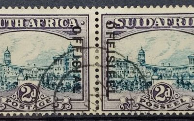 South Africa #O17 F/VF Used 1937 2d Bilingual Horizontal Pair